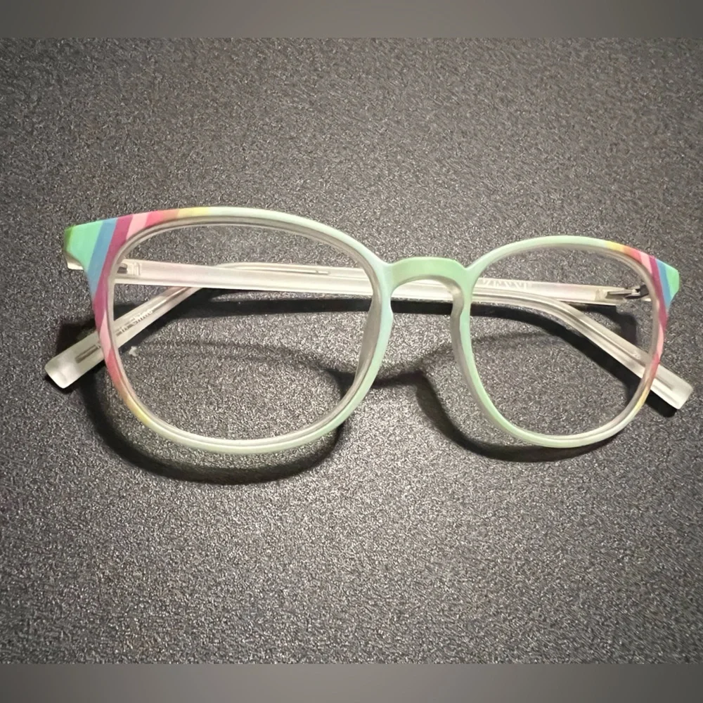 Zenni Kids Prescription Glasses #2035724 Green Rainbow frames